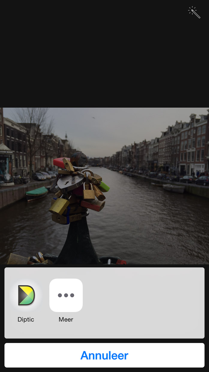 Het Diptic app icoontje is toegevoegd als bewerking.
