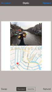 Diptic - Ingezoomed op de kaart van Amsterdam.