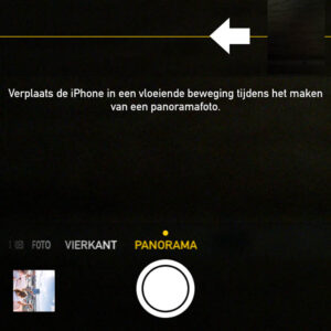 Panoramafunctie van de standaard IOS camera-app.