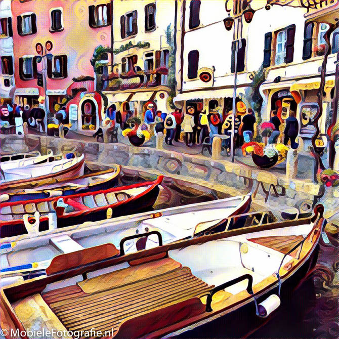 Een Italiaans haventje - in de Prisma app.