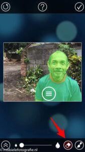 Gebruik de gum om groen te wissen (onscherpte) in de fabfocus app (c) mobielefotografie