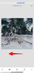 Maak je foto iets witter in Snapseed. door de automatisch ingestelde waarde te verminderen.