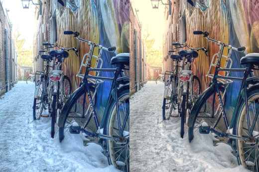 Snapseed app om je blauwe sneeuwfoto's te verbeteren