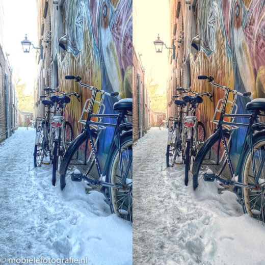 Snapseed app om je blauwe sneeuwfoto's te verbeteren